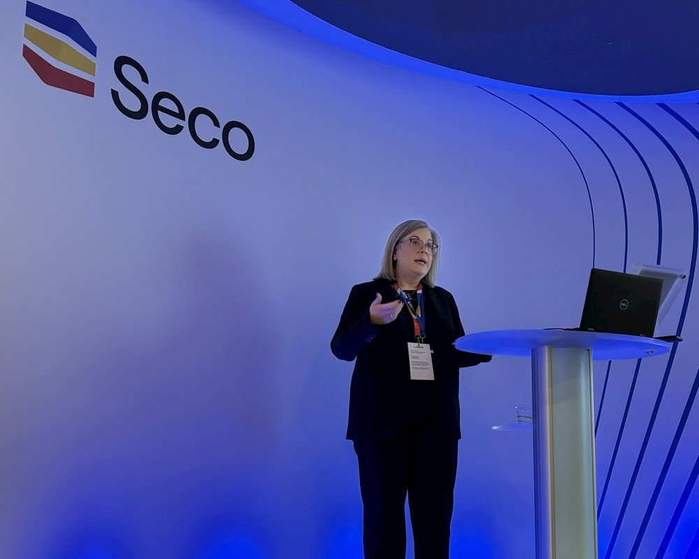 Emma presenting at Seco event